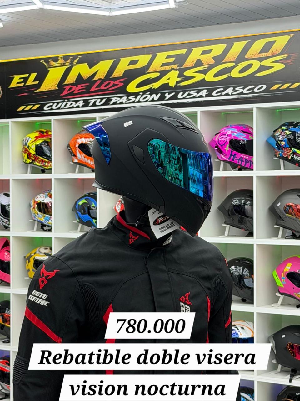casco vision nocturna doble visera