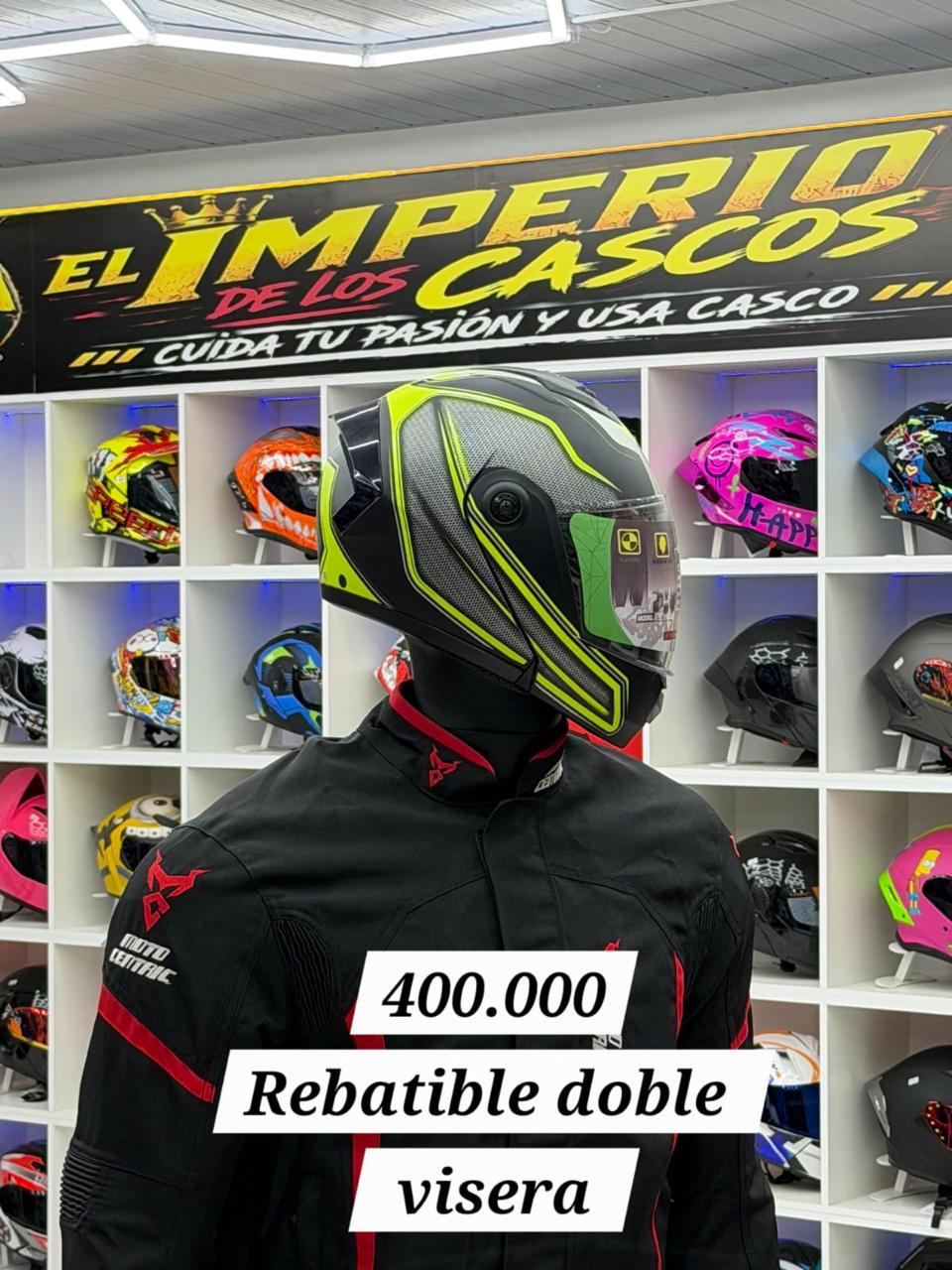 cascos rebatible doble visera