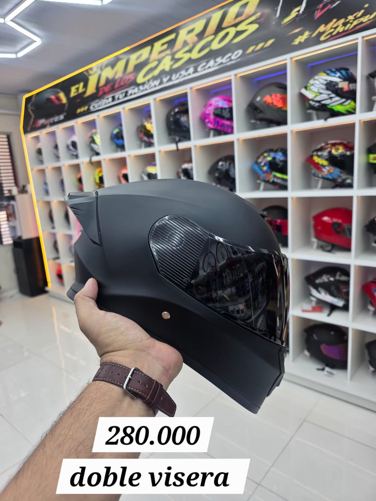 casco rebatible doble visera