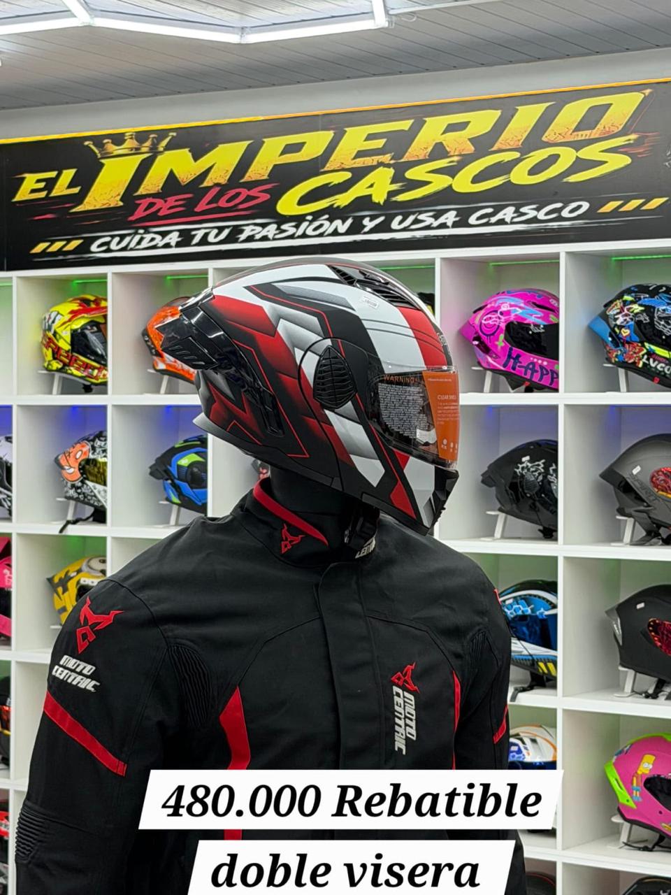 cascos rebatible doble visera