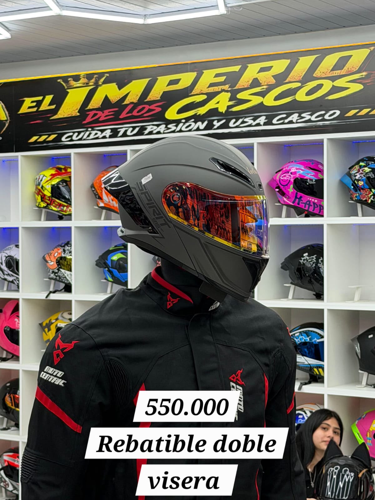 casco rebatible doble visera