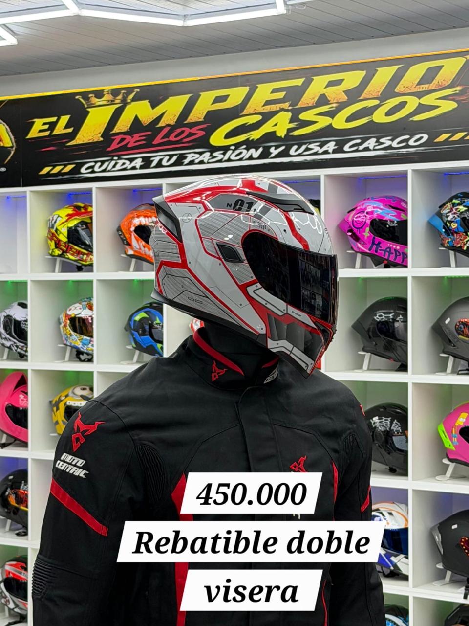 cascos rebatible doble visera
